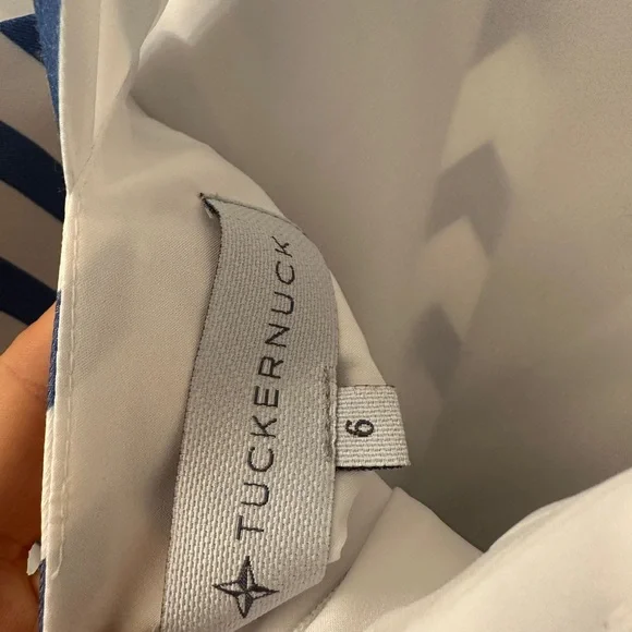 Tuckernuck Blue White Striped Portofino Midi Dress size 6